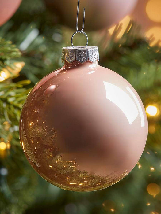 Glass Bauble Selection Box - Dusky Blush