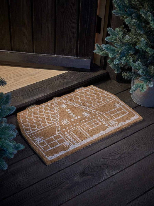 Festive Gingerbread House Doormat