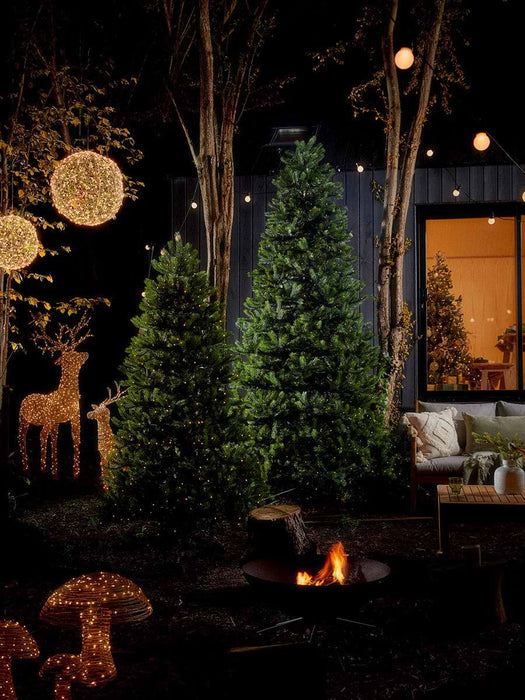 Blonde Faux Rattan Light Up Reindeer - Extra Large