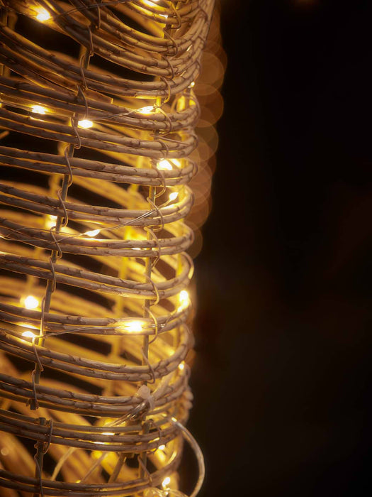 Blonde Faux Rattan Light Up Reindeer