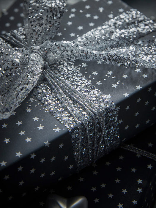 Silver Glittered Ribbon