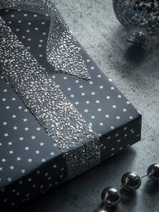 Silver Glittered Ribbon