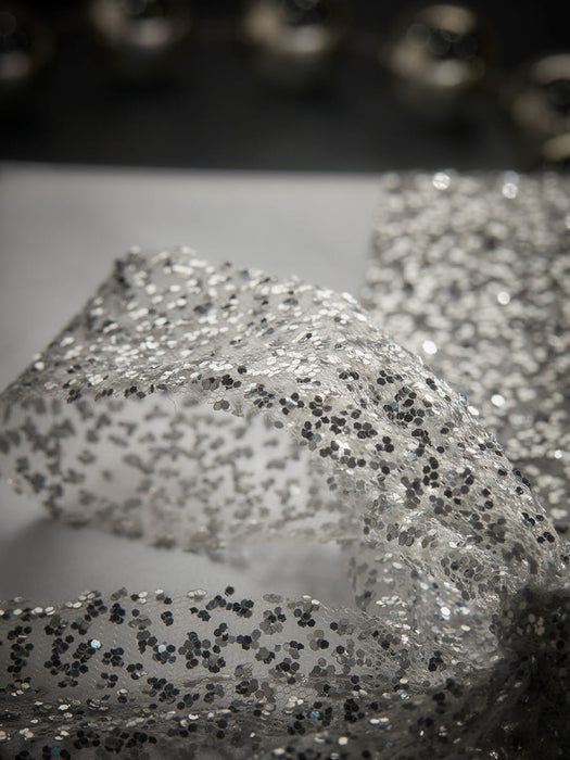 Silver Glittered Ribbon