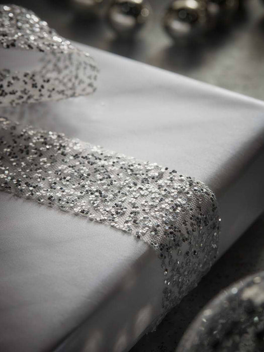Silver Glittered Ribbon