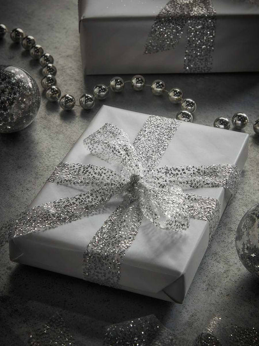 Silver Glittered Ribbon