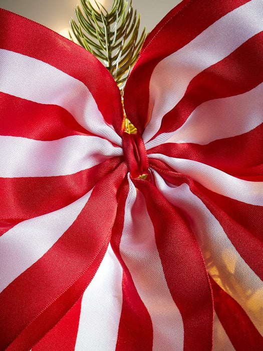 Supersized Candy Striped Bow Tree Topper