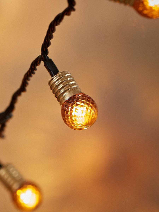Vintage Style Honeycomb String Lights - Amber