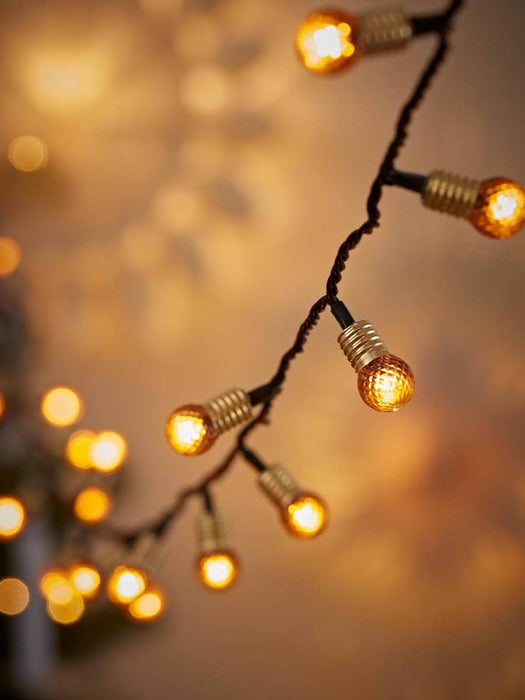 Vintage Style Honeycomb String Lights - Amber
