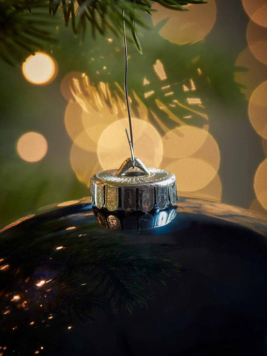 Three Oversized Shatterproof Baubles - Midnight - 20cm
