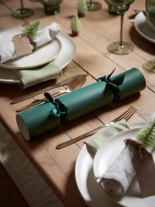 Six Luxury Handmade Forest Green Crackers