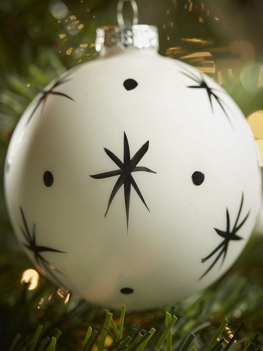 Six Painted Stars Glass Baubles