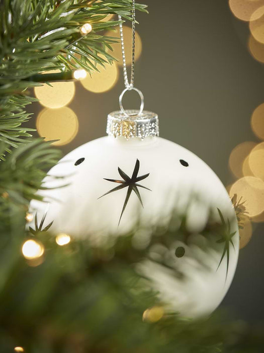 Six Painted Stars Glass Baubles