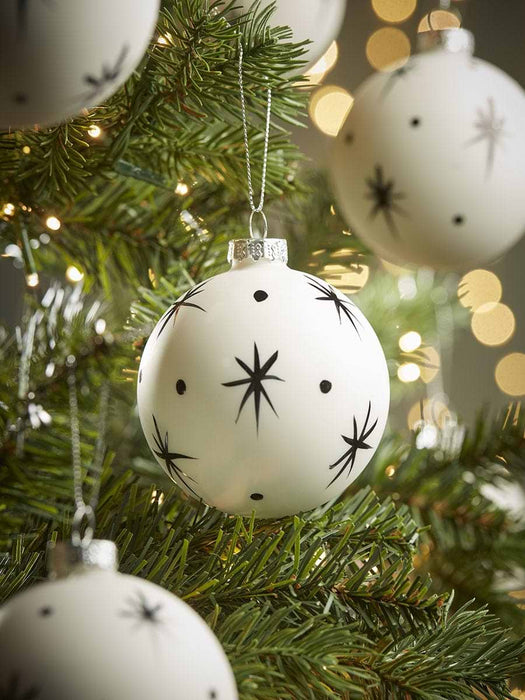 Six Painted Stars Glass Baubles