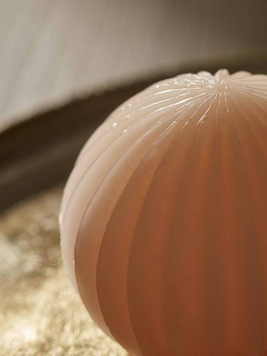 Fluted Wax Light Up Sphere Small - Blush