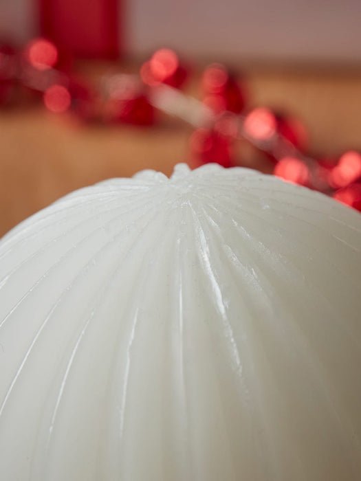 Fluted Wax Light Up Sphere Small - White