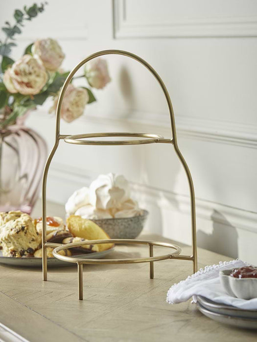 Two Tiered Cake Stand - Brass