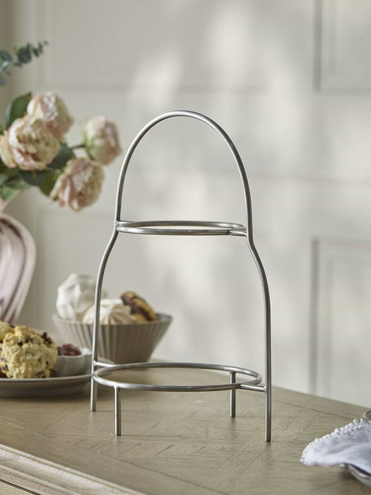 Two Tiered Cake Stand - Nickel