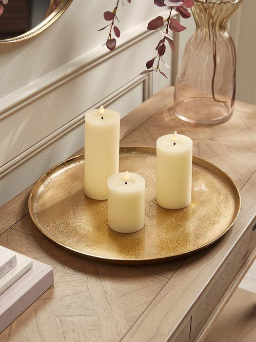 Round Textured Brass Tray - Large
