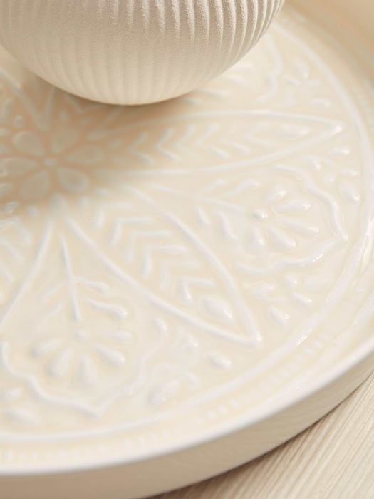 Cream Enamelled Tray