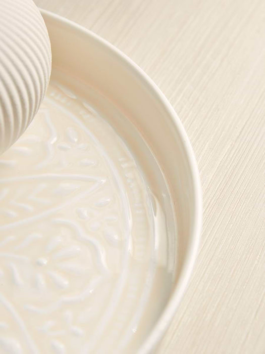 Cream Enamelled Tray