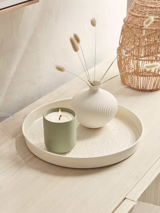 Cream Enamelled Tray