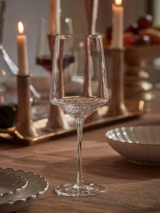 Four Spiral Wine Glasses