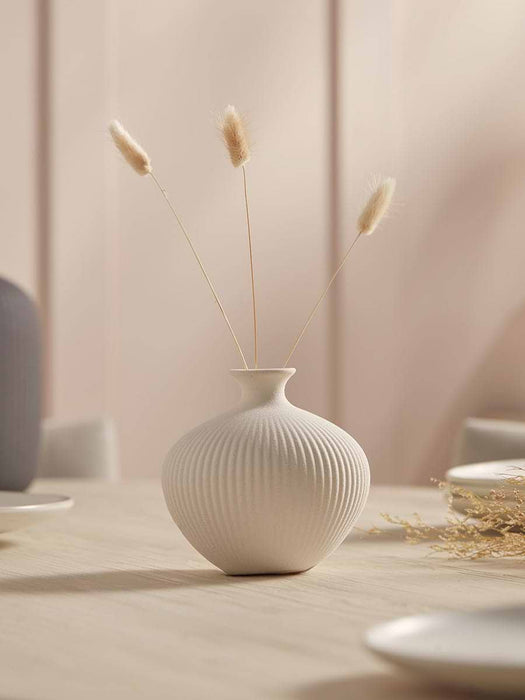 White Lara Vase - Rounded