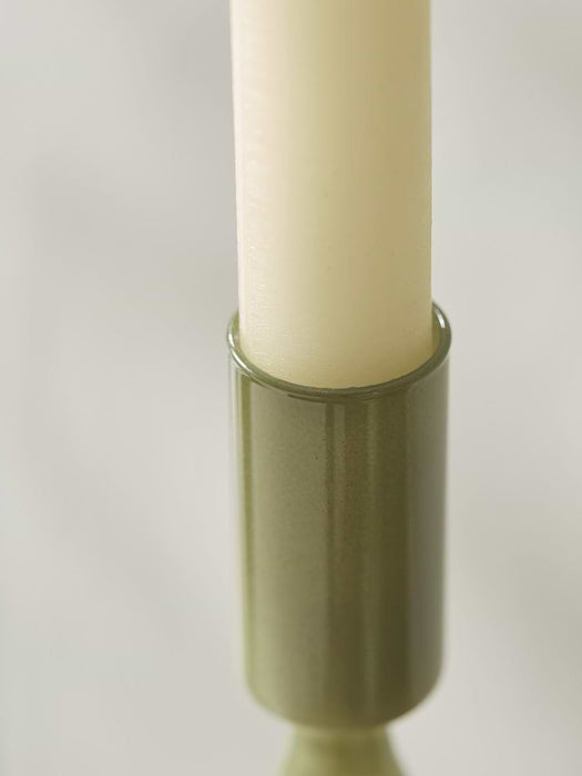 Olive Glass Candle Holder