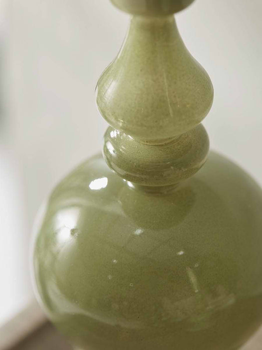 Olive Glass Candle Holder