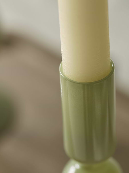 Sage Glass Candle Holder