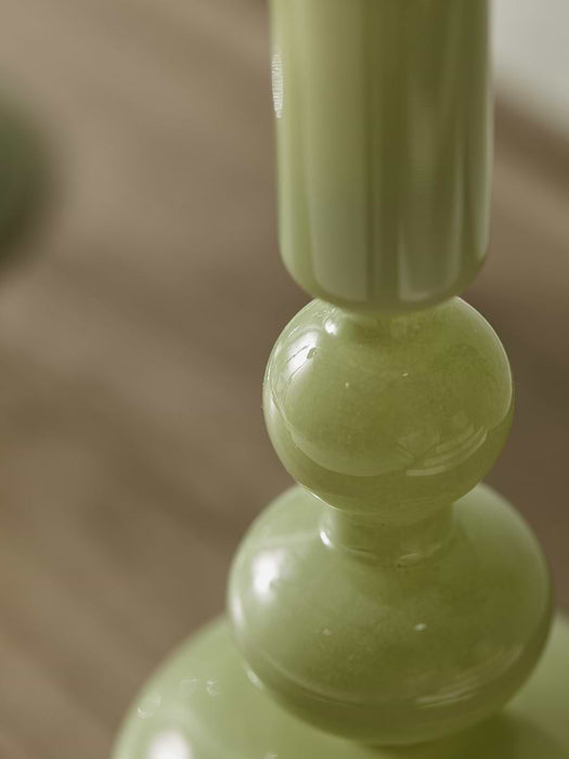 Sage Glass Candle Holder