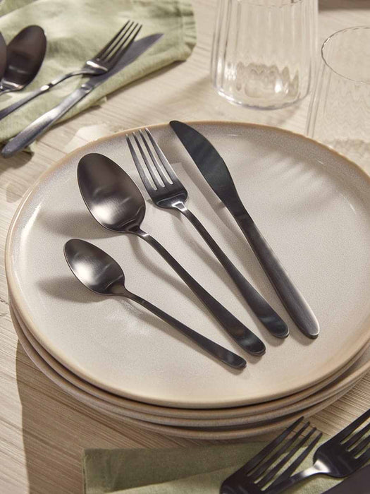Sixteen Piece Cutlery Set - Matte Black