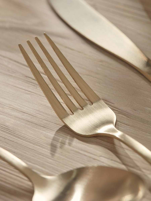 Sixteen Piece Cutlery Set - Gold