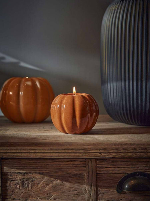 Pumpkin Tealight Holder - Burnt Orange - Small