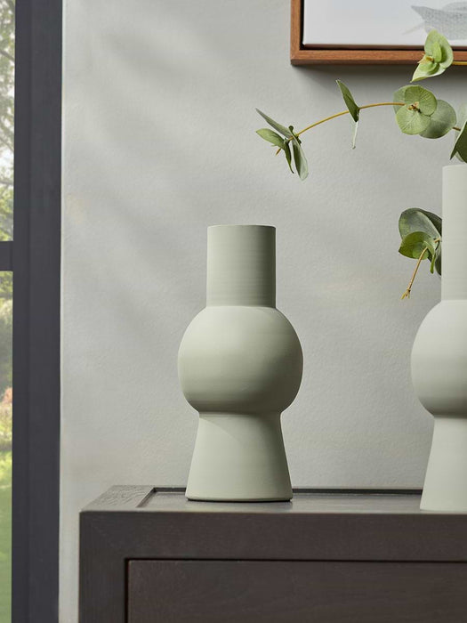 Footed Steel Cylinder Vase - Small