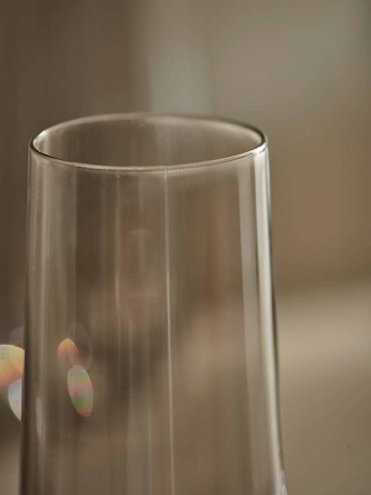 Six Smoked Stemless Champagne Flutes