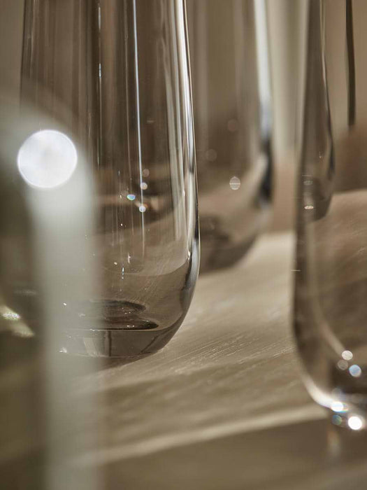 Six Smoked Stemless Champagne Flutes