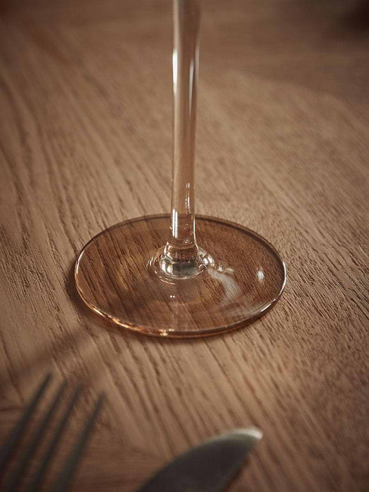 Six Amber Asymmetric Champagne Flutes