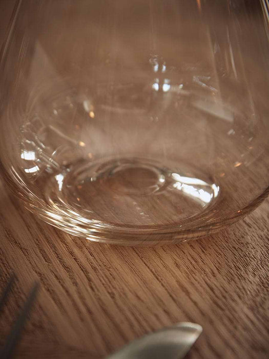 Six Amber Asymmetric Stemless Wine Glasses