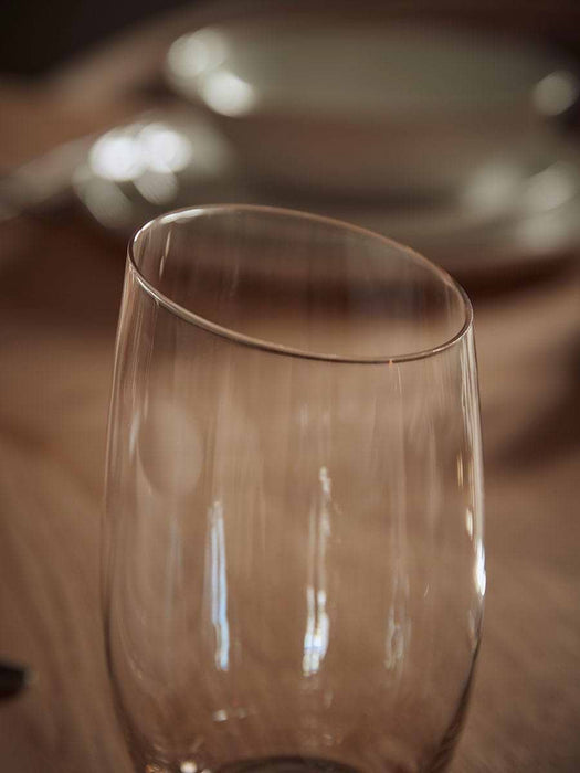 Six Amber Asymmetric Highball Glasses