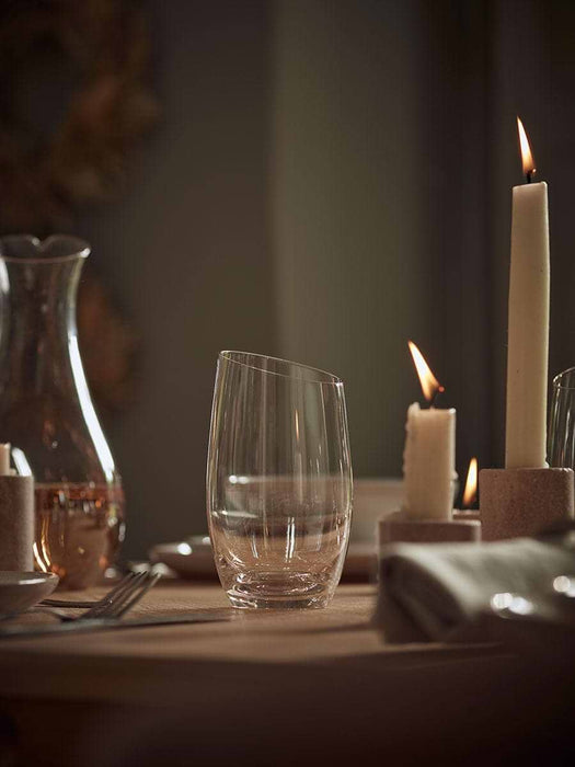 Six Amber Asymmetric Highball Glasses