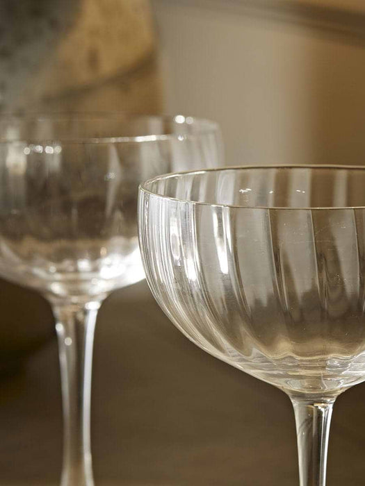 Four Fluted Champagne Coupes