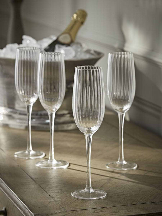 Four Fluted Champagne Flutes