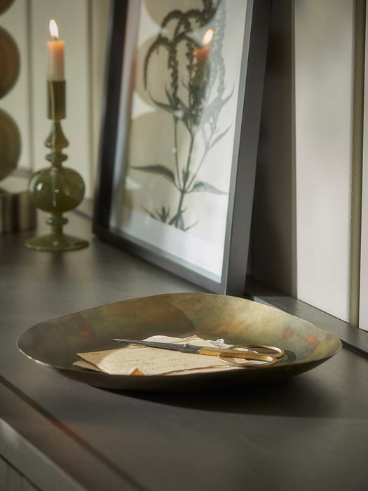 Distressed Brass Effect Tray - Large