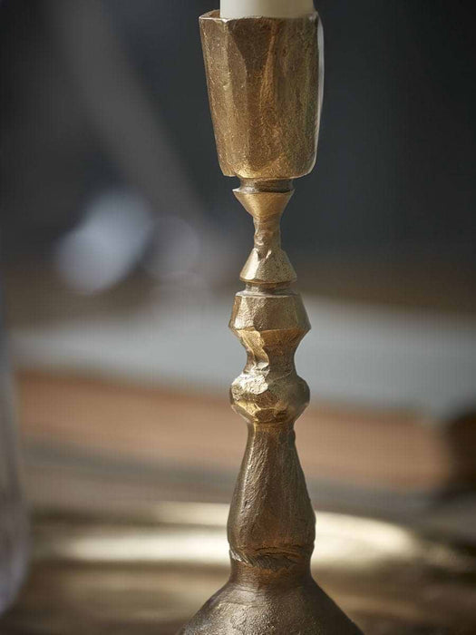 Antiqued Effect Dinner Candle Holder - Large