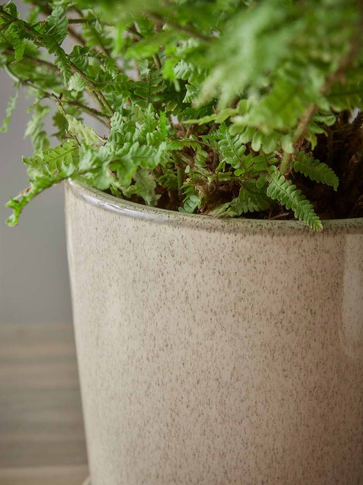 Speckled Glazed Planter & Saucer - Small