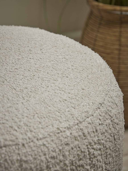 Pleated Boucle Footstool