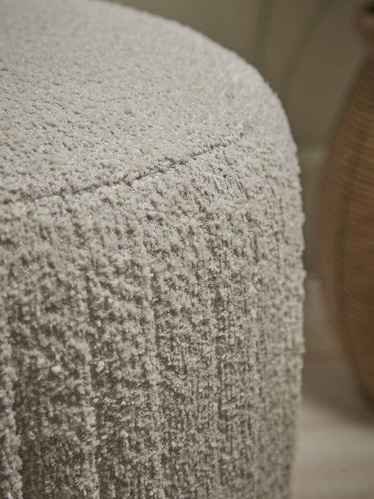 Pleated Boucle Footstool
