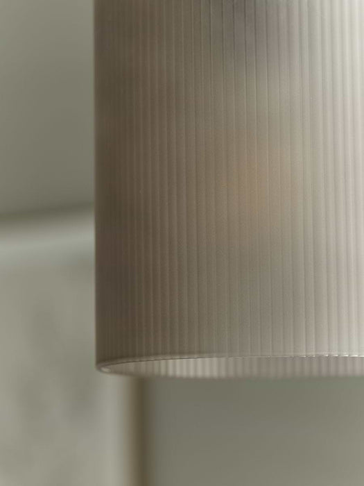 Ribbed Column Smoke Glass Pendant