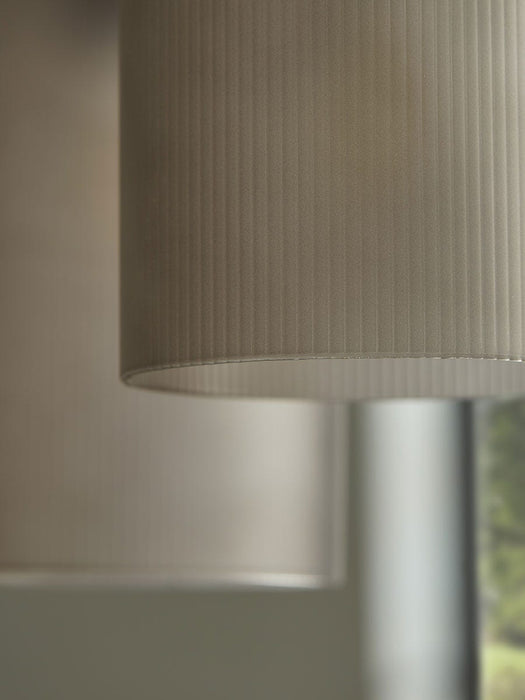 Five Ribbed Column Smoke Glass Pendant